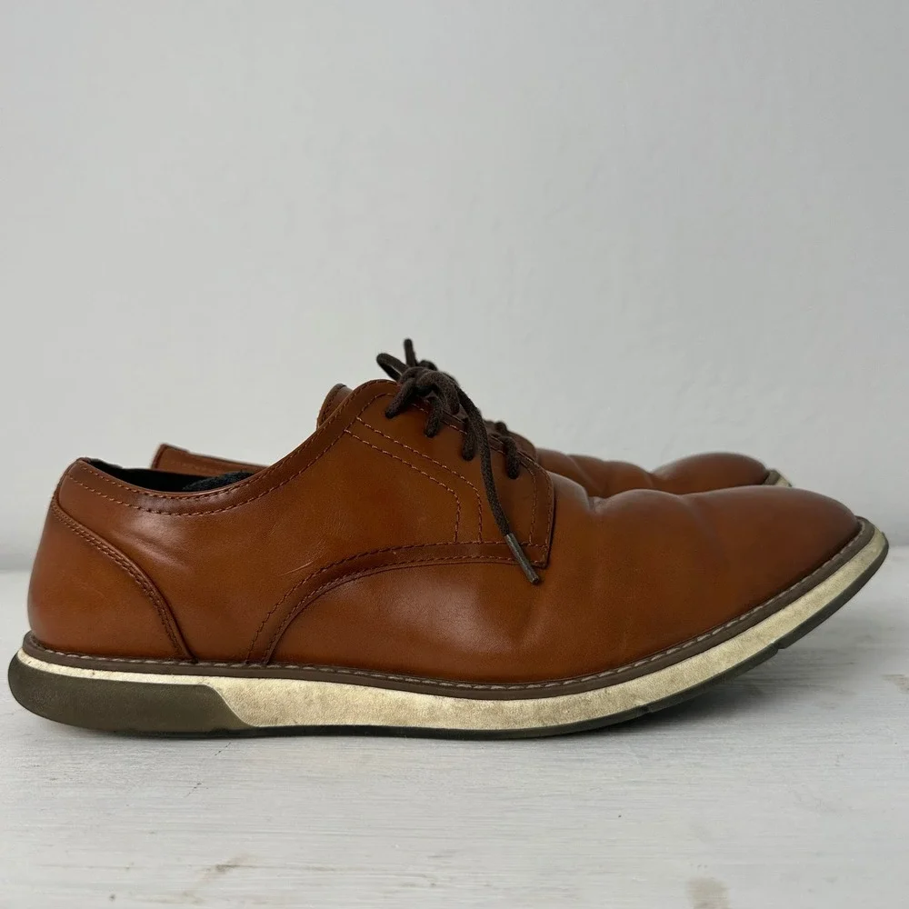 Gordon Rush RUSH Plain Toe Oxford Mens 11 301335 Brown Lace Up Dress Shoes